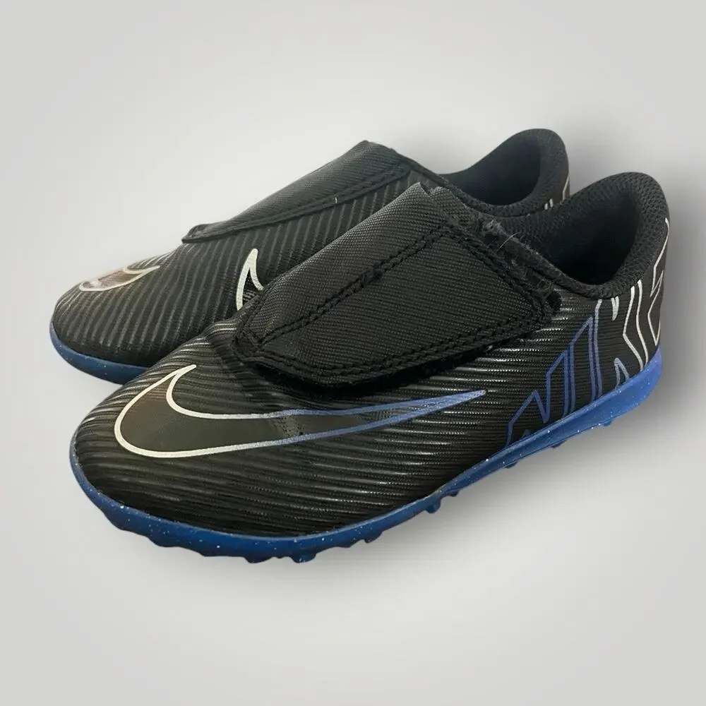 SIZE 12C Nike Mercurial Vapor 15 Black Blue Slip On Indoor Soccer Cleats PS